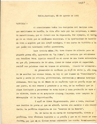 [Carta] 1951 ago. 31, Santiago, Chile [a] Gabriela [Mistral]