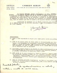[Carta] [1952], Santiago, Chile [a] Gabriela Mistral
