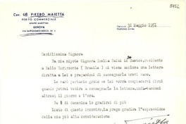 [Carta] 1951 mayo 31, Génova [a] Gabriela Mistral