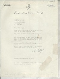 [Carta] 1943 oct. 1, Buenos Aires, [Argentina] [a] Gabriela Mistral, Consulado de Chile, Petrópolis, Brasil