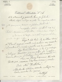 [Carta] [1944], Buenos Aires, [Argentina] [a] Gabriela [Mistral]