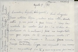 [Carta] 1951 ago. 4, México [a] Gabriela Mistral