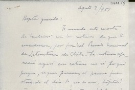 [Carta] 1951 ago. 9, México [a] Gabriela Mistral