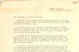 [Carta] 1947 dic. 26, Miami, Florida [a] Gabriela Mistral