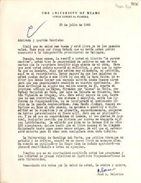 [Carta] 1948 jul. 20, Miami, Florida [a] Gabriela Mistral