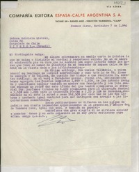 [Carta] 1940 nov. 7, Buenos Aires, Argentina [a] Gabriela Mistral, Consulado de Chile, Niteroi, Brasil