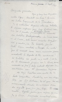 [Carta] 1951 sept. 13, México [a] Gabriela Mistral