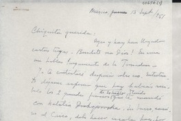 [Carta] 1951 sept. 13, México [a] Gabriela Mistral
