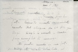 [Carta] 1951 nov. 1, México [a] Gabriela Mistral