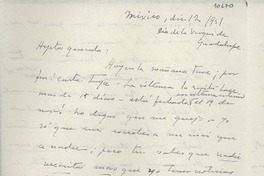 [Carta] 1951 dic. 12, México [a] Gabriela Mistral