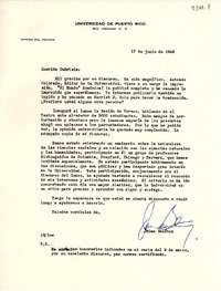 [Carta] 1948 jun. 17, Río Piedras, Puerto Rico [a] Gabriela [Mistral]