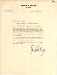 [Carta] 1946 abr. 26, [Río Piedras, Puerto Rico] [a] Gabriela Mistral