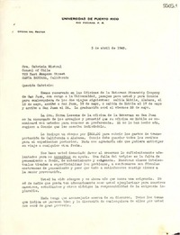 [Carta] 1948 abr. 3, [Río Piedras, Puerto Rico] [a] Gabriela Mistral, Santa Bárbara, California