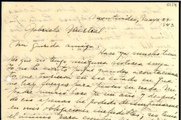 [Carta] 1943 mayo 29, Montevideo, [Uruguay] [a] Gabriela Mistral
