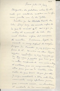 [Carta] 1952 jul. 24, Roma, [Italia] [a] Gabriela Mistral