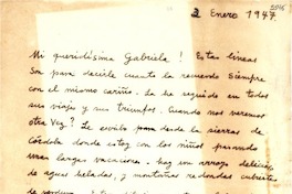 [Carta] 1947 ene. 2, [Argentina] [a] Gabriela Mistral