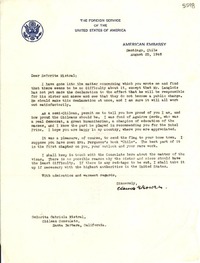 [Carta] 1948 ago. 25, Santiago, Chile [a] Gabriela Mistral, Santa Bárbara, California