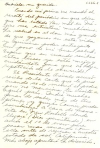 [Carta] [a] Gabriela Mistral