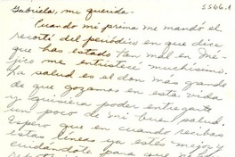 [Carta] [a] Gabriela Mistral