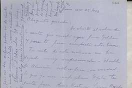 [Carta] 1952 nov. 23, Roma, [Italia] [a] Gabriela Mistral