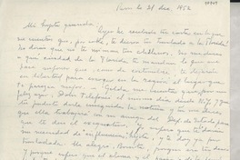 [Carta] 1952 dic. 21, París, [Francia] [a] Gabriela Mistral