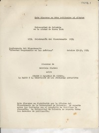 [Discurso] Imagen y palabra : el cinema, la radio y la televisión en los problemas educativos