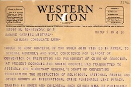 [Telegrama] 1947 sept. 3, New York, [EE.UU.] [a] Gabriela Mistral, [EE.UU.]