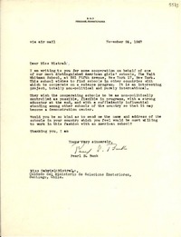 [Carta] 1947 nov. 24, Perkasie, Pennsylvania, [EE.UU.] [a] Gabriela Mistral, Santiago, Chile