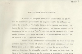 Sobre el caso Victoria Ocampo