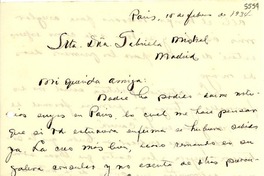 [Carta] 1934 feb. 15, París [a] Gabriela Mistral