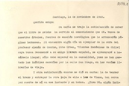 [Carta] 1945 nov. 14, Santiago, [Chile] [a] [Gabriela Mistral]