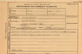 [Telegrama] 1945 nov. 28, [Brasil] [a] Alfonso Bulnes, Santiago, Chile