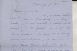 [Carta] 1953 feb. 18, Roma, [Italia] [a] Doris Dana