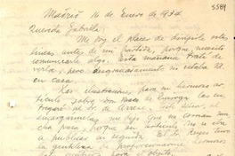 [Carta] 1934 ene. 16, Madrid, [España] [a] Gabriela [Mistral]