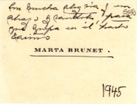 [Tarjeta] [1945, Argentina] [a] Gabriela Mistral