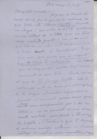 [Carta] 1953 mar. 17, París, [Francia] [a] Gabriela Mistral
