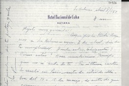 [Carta] 1953 abr. 8, La Habana, [Cuba] [a] Gabriela Mistral