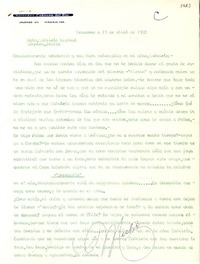 [Carta] 1952 abr. 19, Veracruz, [México] [a] Gabriela Mistral