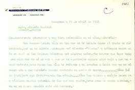[Carta] 1952 abr. 19, Veracruz, [México] [a] Gabriela Mistral