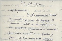 [Carta] 1955 feb. 27, México [a] Gabriela Mistral