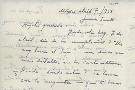 [Carta] 1955 abr. 7, México [a] Gabriela Mistral