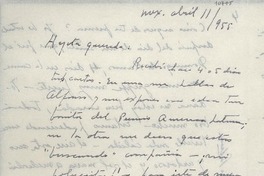 [Carta] 1955 abr. 11, México [a] Gabriela Mistral