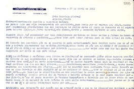 [Carta] 1951 abr. 27, Veracruz [a] Gabriela Mistral, Rapallo, Italia