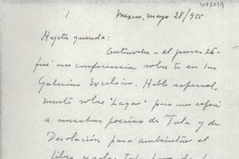 [Carta] 1955 mayo 28, México [a] Gabriela Mistral