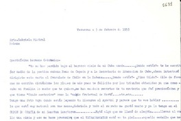 [Carta] 1953 feb. 3, Veracruz [a] Gabriela Mistral, Habana, Cuba