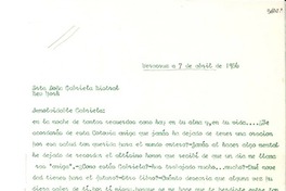 [Carta] 1956, abr. 7, Veracruz [a] Gabriela Mistral, New York