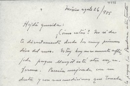[Carta] 1955 ago. 26, México [a] Gabriela Mistral