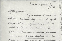 [Carta] 1955 ago. 31, México [a] Gabriela Mistral