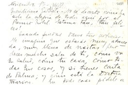 [Carta] 1945 nov. 17, [Uruguay] [a] Gabriela Mistral