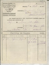 [Facturas de Espasa-Calpe Madrid entre abril de 1935 y noviembre de 1940] [a] Lucila Godoy